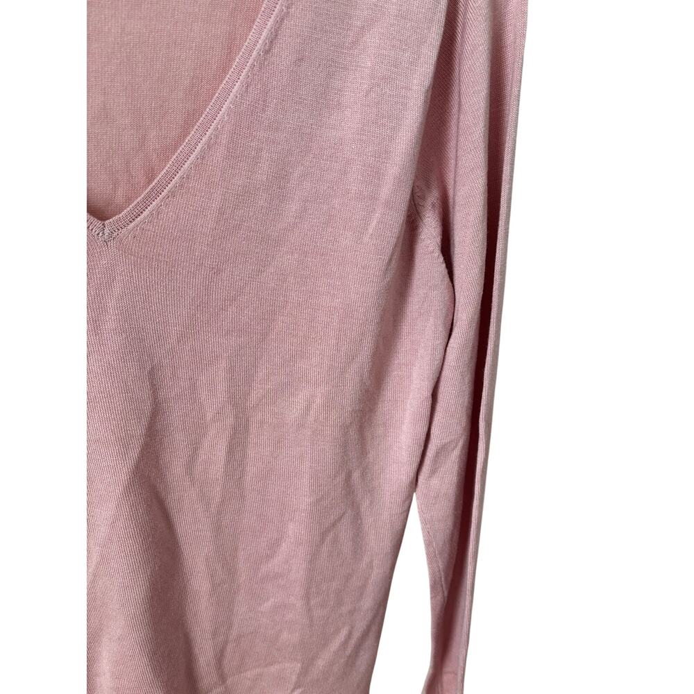 Banana Republic Pink V Neck Sweater Women Medium Silk Blend Knit Top - Picture 3 of 6